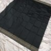 Black silk blouse piece with golden rudraksha heavy border - Image 3