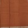 Brown cotton blouse piece with white rudraksha border