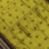 Golden sambalpuri silk saree with maroon  temple border and bomkei art - Image 5