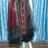 Red and black sambalpuri dress material with matching dupatta