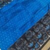 Blue sambalpuri silk saree with black tribal borders and anchal - Image 2