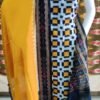 White sambalpuri saptapar dress material with yellow dupatta - Image 2