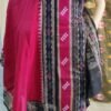 Red and black sambalpuri dress material with matching dupatta - Image 2