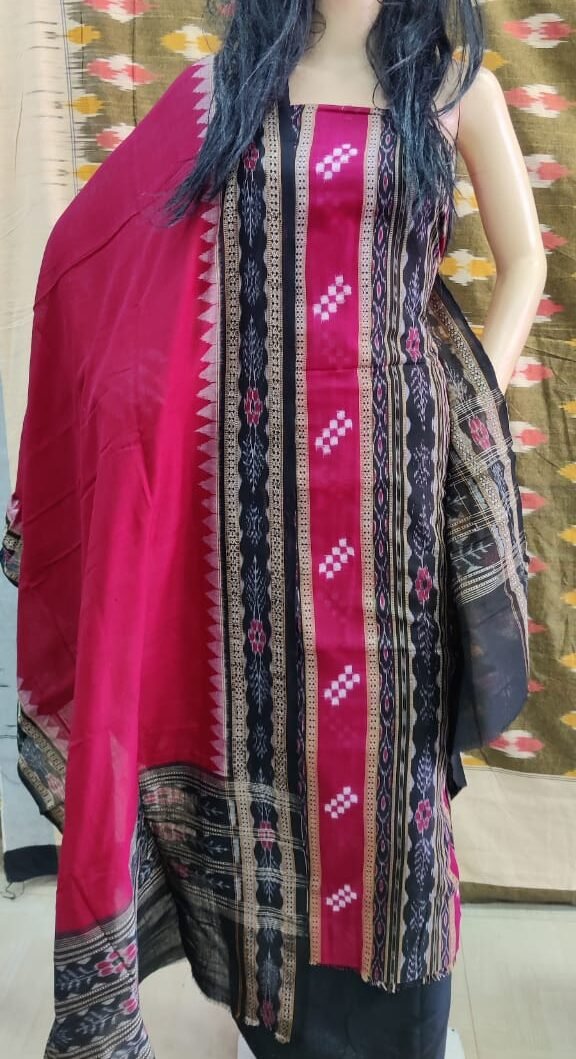 Odisha Sambalpuri Handloom Cotton Dress Piece With Dupatta - Etsy