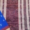 Blue sambalpuri silk saree with tribal art and maroon temple border - Image 7