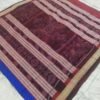 Blue sambalpuri silk saree with tribal art and maroon temple border - Image 6