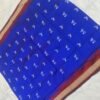 Blue sambalpuri silk saree with tribal art and maroon temple border - Image 9