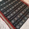 Black papa silk saree with red border and anchal