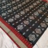 Black papa silk saree with red border and anchal - Image 3
