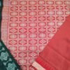 Black papa silk saree with red border and anchal - Image 4