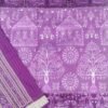 Lavender sambalpuri silk saree with traditional border and anchal - Image 5