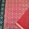 Black papa silk saree with red border and anchal - Image 2