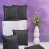 Black solid square cushion covers