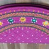 Magenta women's hand purse traditional clutches with phone pocket cotton mirror beads thread work - Image 3
