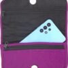 Magenta women's hand purse traditional clutches with phone pocket cotton mirror beads thread work - Image 2