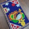 Blue embroidered handmade velvet traditional mobile cover with saree hook - Image 2