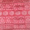 Red sambalpuri silk saree with tribal art saptapar border and anchal - Image 4