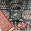 Black and red traditional sambalpuri silk saree border and anchal - Image 3