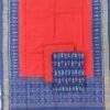 Blue and red tribal pattern sambalpuri cotton dress material with matching dupatta - Image 2