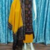 Maroon and yellow sambalpuri cotton dress material with matching dupatta - Image 2