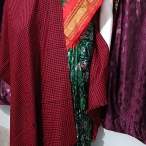 Maroon and Black Checked Premium Soft Wool Yak Shawl