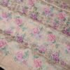 Brown flower pattern art silk saree with blouse - Image 4