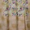 Green flower pattern art silk saree with blouse