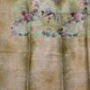 Green flower pattern art silk saree with blouse - Image 6
