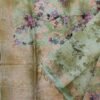 Green flower pattern art silk saree with blouse - Image 2