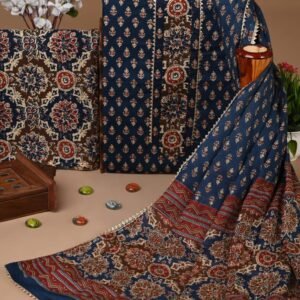 Navy blue gota pati cotton dress material