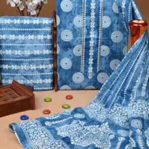 Blue gota pati cotton dress material