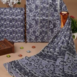 Gray gota pati cotton dress material
