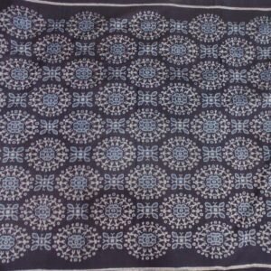 Blue sambalpuri cotton fabric with tribal art  pattern