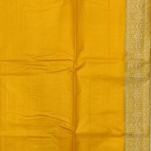 Yellow chhattisgarh tussar silk saree with blouse