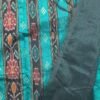 Sky and black pure dupion silk saree with blouse - Image 4