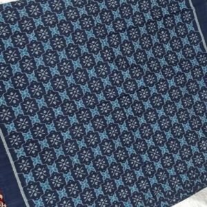 Blue sambalpuri cotton fabric with flower