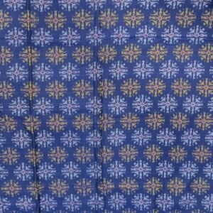 Blue sambalpuri cotton fabric with tribal art