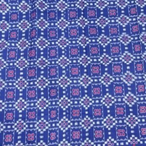 Blue sambalpuri cotton fabric with white saptapar
