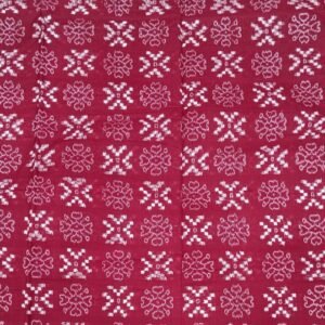 Maroon sambalpuri cotton fabric with white saptapar