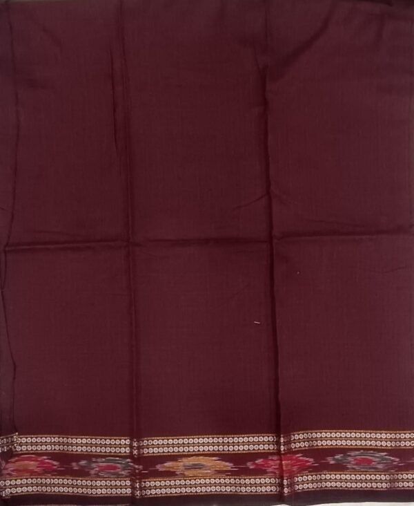 Maroon cotton blouse piece with rudraksha border