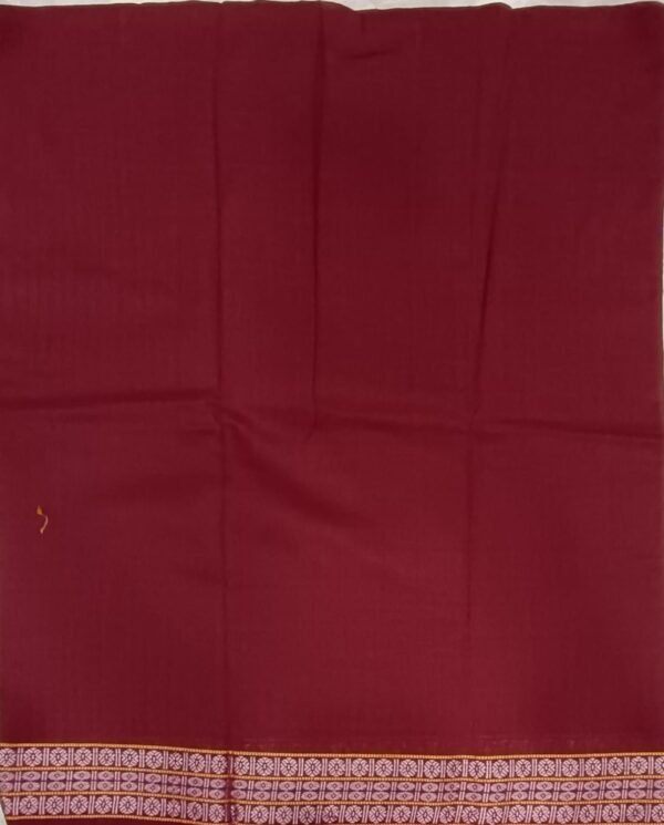 Maroon cotton blouse piece with rudraksha border