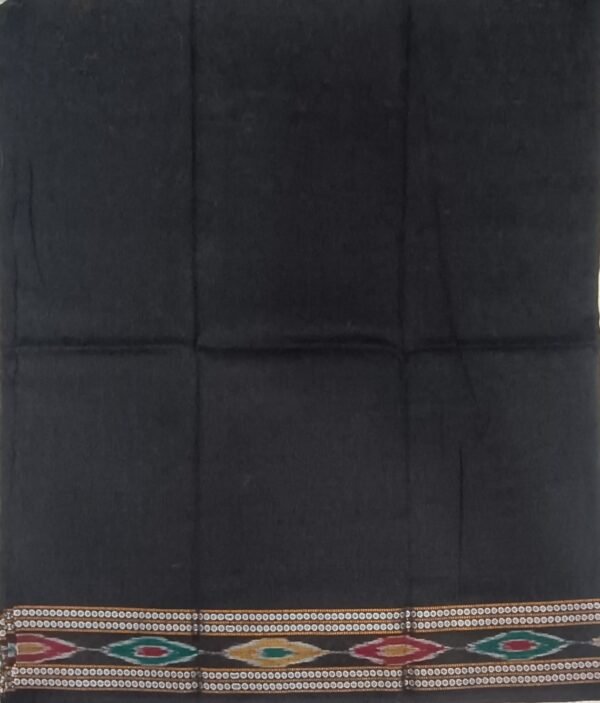 Black cotton blouse piece with wavy border