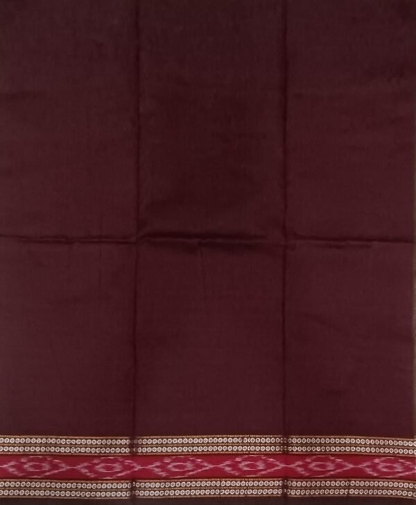 Maroon cotton blouse piece with wavy border