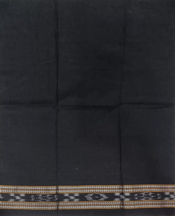 Black cotton blouse piece with wavy border