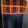 Maroon and yellow vertical stripes sambalpuri fridge cover - Image 2