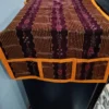 Maroon and yellow vertical stripes sambalpuri fridge cover - Image 4