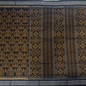 Black and yellow tribal art sambalpuri cotton saree