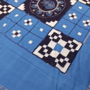Blue and green sambalpuri saptapar double bedsheet