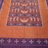 Sambalpuri cotton double bedsheet in brown and purple with drums