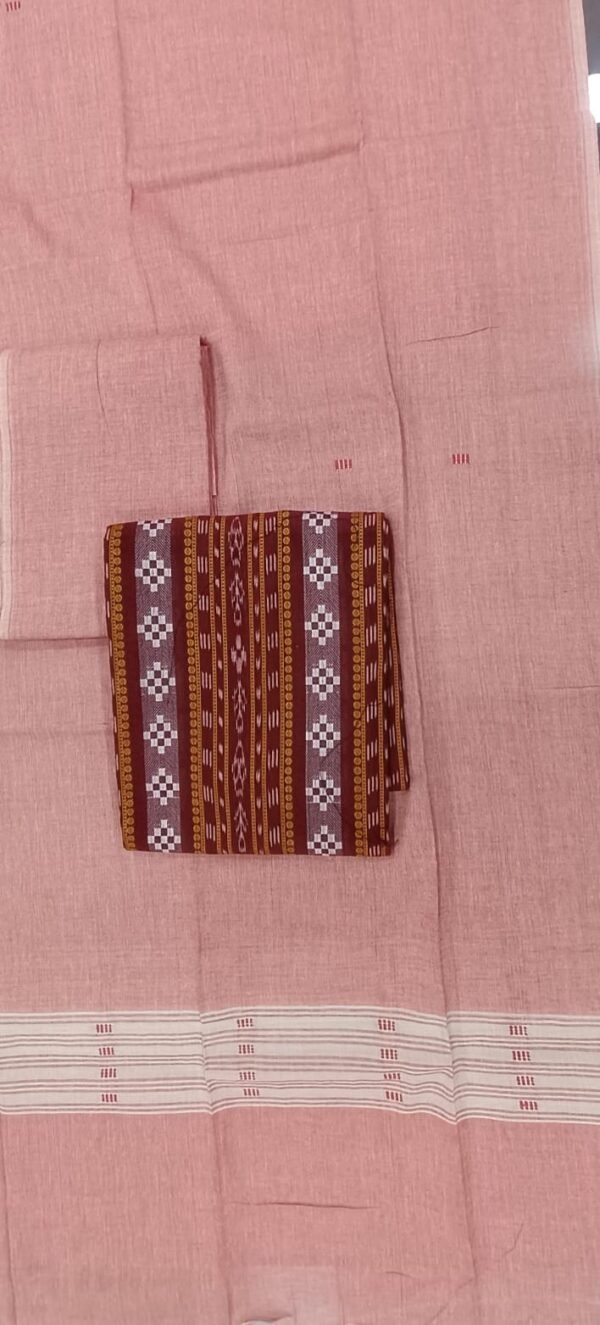 Maroon and pink sambalpuri dress material - Image 3
